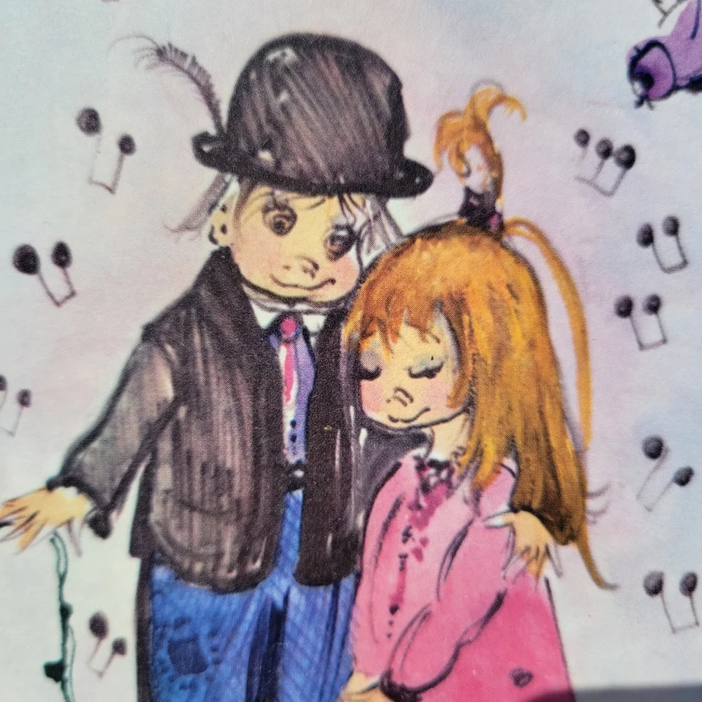Vintage Made in France Birthday Card ~ 1960s ~ Frame-worthy! ~ Cute Couple